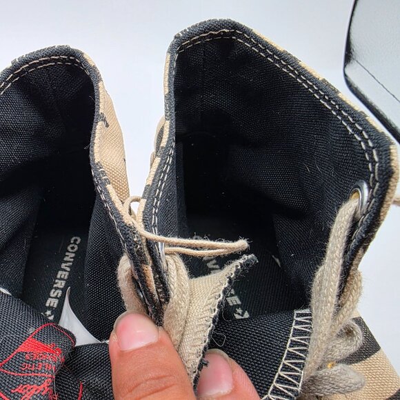 Converse All Star Zebra Stripe Womens Size 8.5 High Top Sneakers Gold Eyelets - Picture 9 of 13